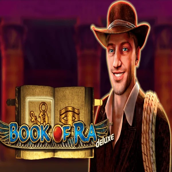 Book of Ra Deluxe game by Novomatic – logo hosted on Spinsy Casino