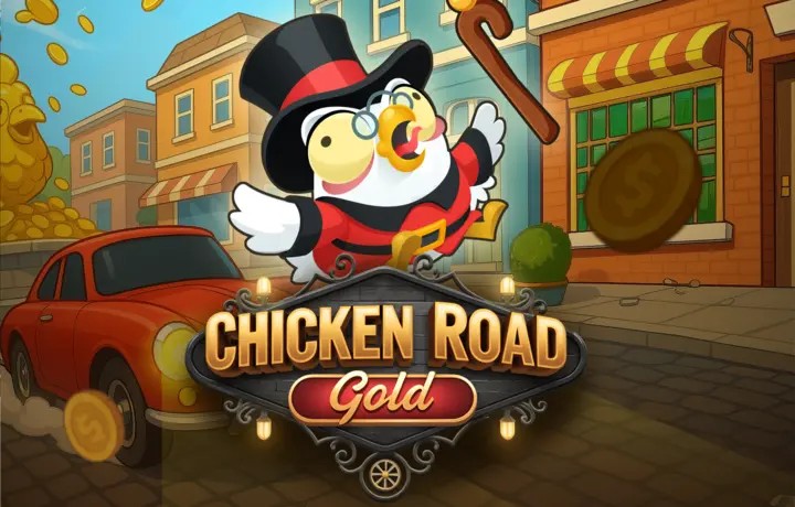 Chicken Road Gold slot logo by InOut at Spinsy Casino