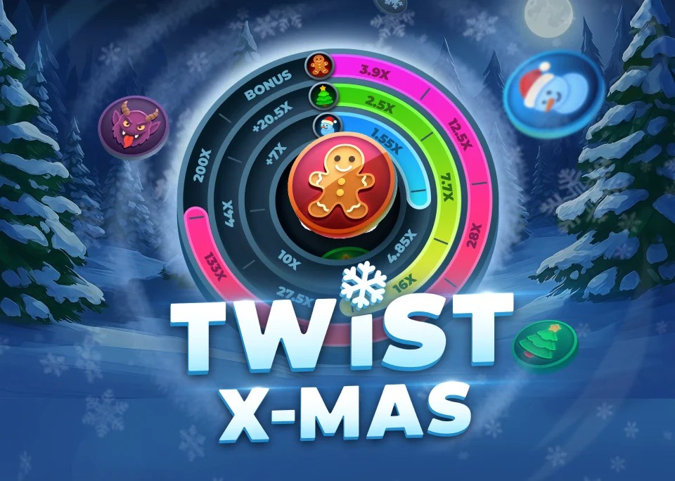 Twist X-mas logo – Casino Games by InOut at Spinsy Casino
